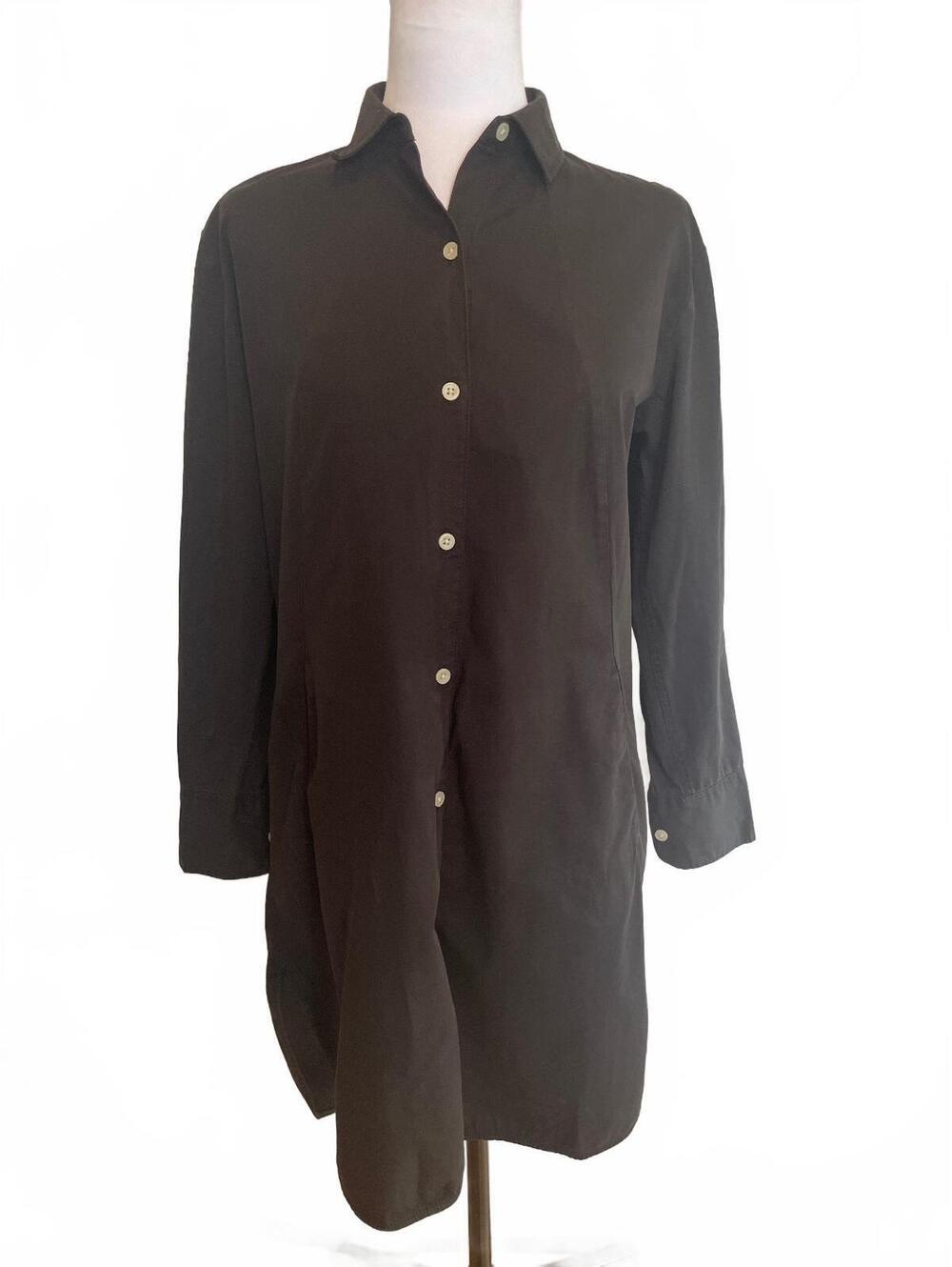 Everlane Washed Black Oversized Shirt Dress Cotton 0 Quiet Luxury Minimalist